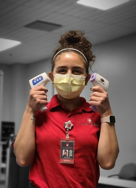 CrowdRx team performing temperature screening